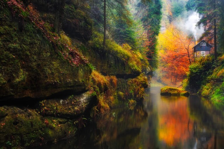little house at the kamnitz gorge in saxon switzerland national